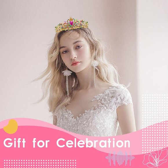 Crystal Tiara Crown Headband Princess Elegant Crown with combs for Women Girls B - Picture 6 of 7